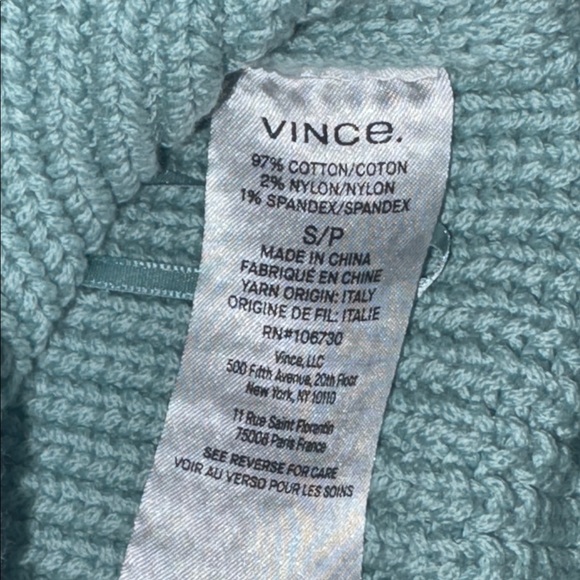 VINCE Square Neck Ribbed Sweater Tank Size Small Soft Blue NEW - Picture 11 of 11